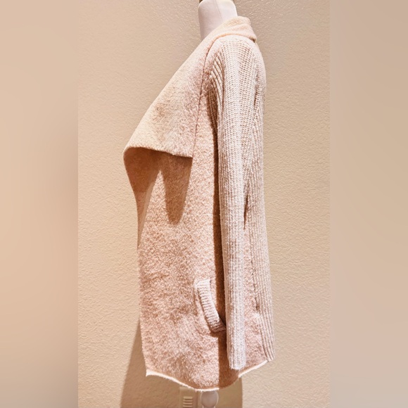 🔥HP🔥Anthropologie La Fee Verte Draped Front Boucle Cardigan Sweater – Tan – Sz M - Picture 8 of 15